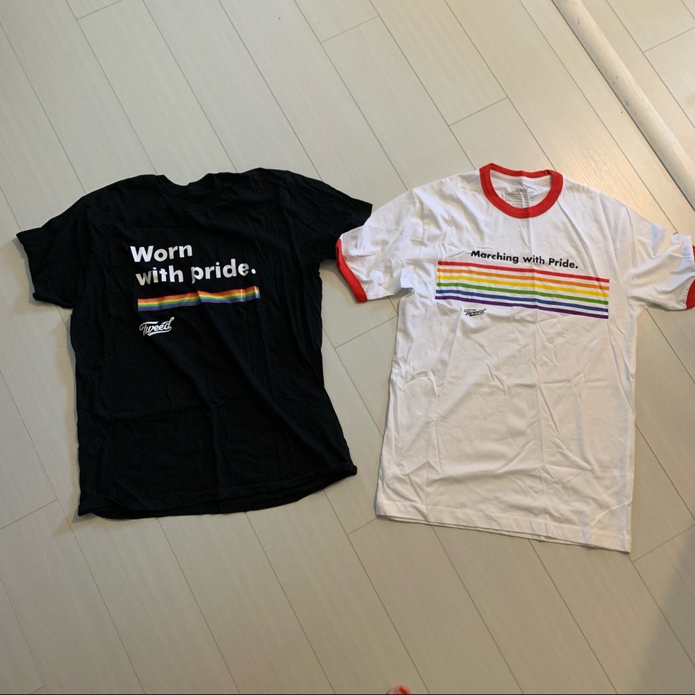 Tweed Cannabis Brand Pride Tee Shirts Unisex, Size Small, Set of 2